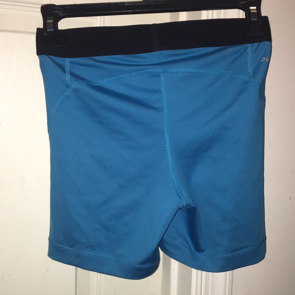 Blue nike pro workout shorts
